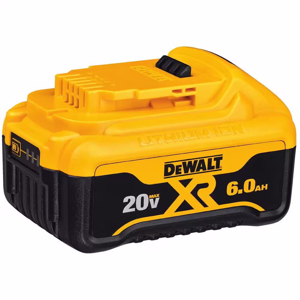 DEWALT 20V MAX XR Premium Lithium-Ion 6.0Ah Battery, 20V MAX XR 4.0Ah Battery, and 20V MAX 2.0Ah Battery