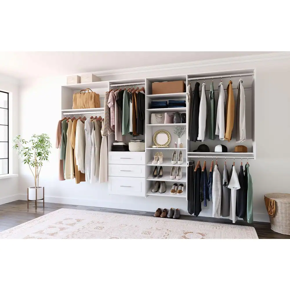 Closet Evolution 12 in. H x 24 in. W Wood Drawer Kit Modern Raised White