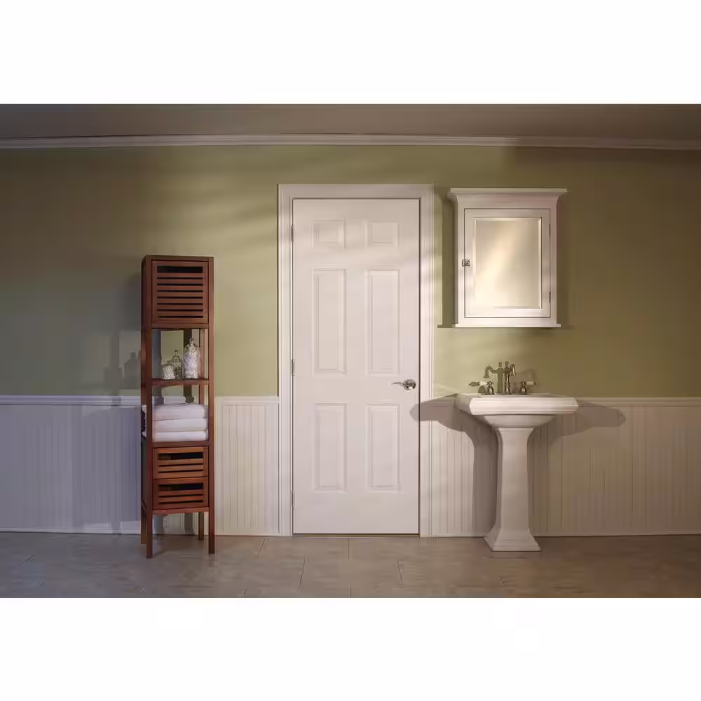 JELD-WEN 28 in. x 80 in. 6 Panel Colonist Primed Textured Molded Composite Interior Door Slab