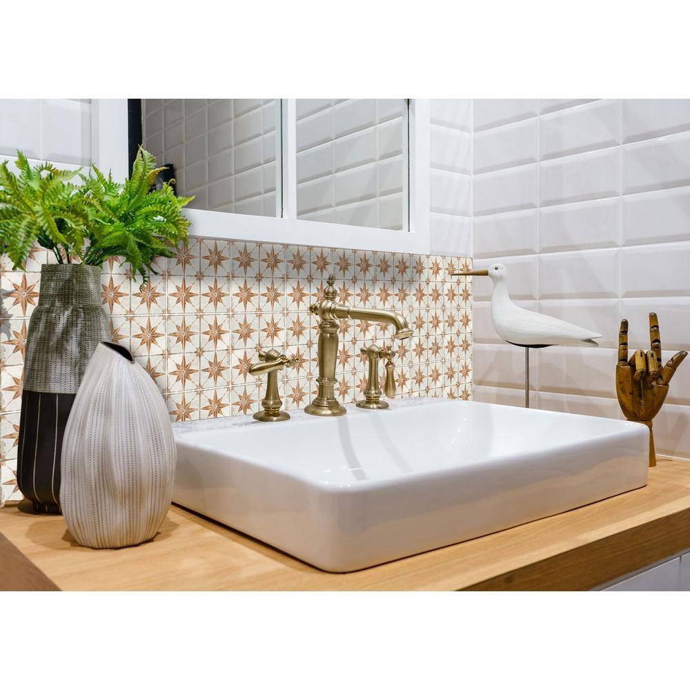 None Brown and White R2 6 in. x 6 in. Vinyl Peel and Stick Tile (24 Tiles, 6 sq.ft./pack)