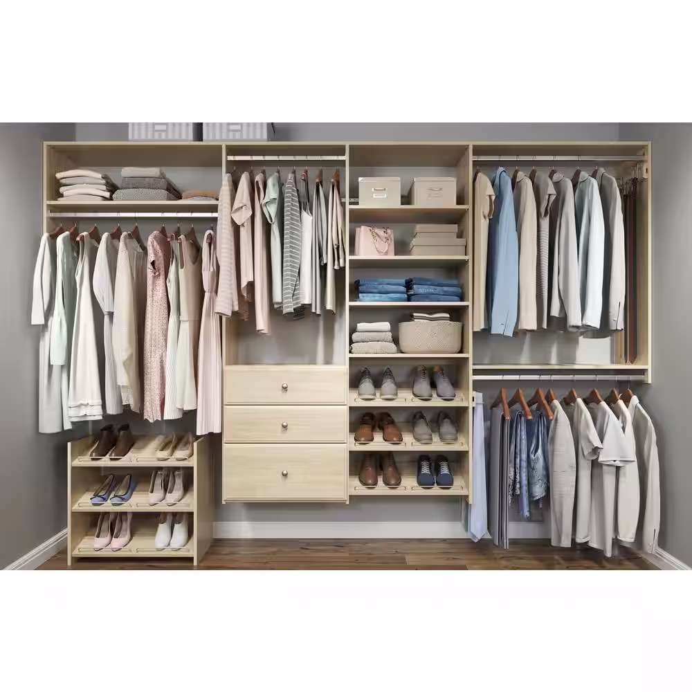 Closet Evolution 35 in. x 14 in. Harvest Grain Wood Shelves (2-Pack)