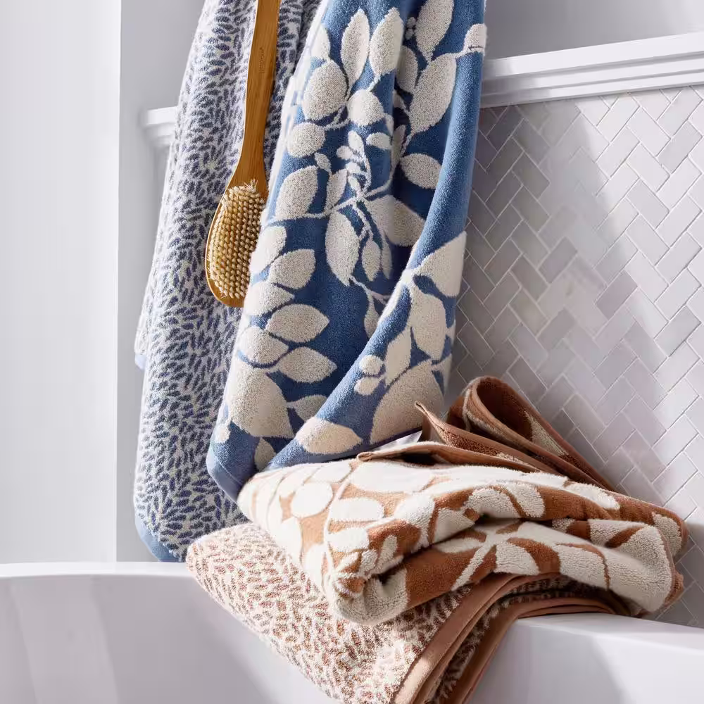 The Company Store Zoe Jacquard Leaf Cotton Texture Bath Towel