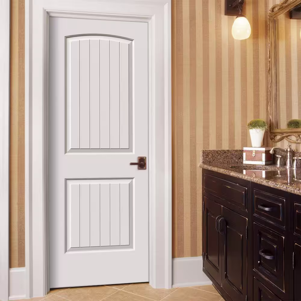 JELD-WEN 32 in. x 80 in. Santa Fe White Painted Smooth Solid Core Molded Composite MDF Interior Door Slab