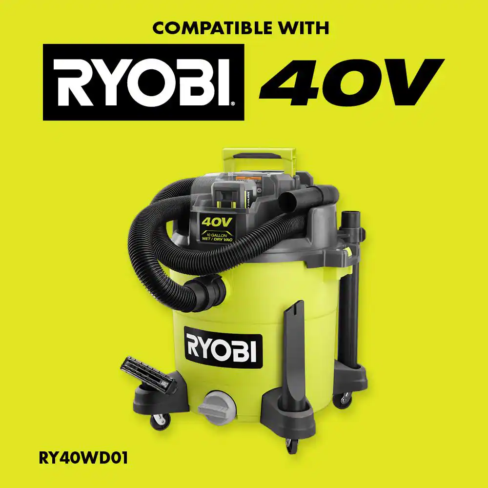 RYOBI 8 ft. x 1-7/8 in. Wet/Dry Vacuum Hose for 40V 10 Gal. Vacuums