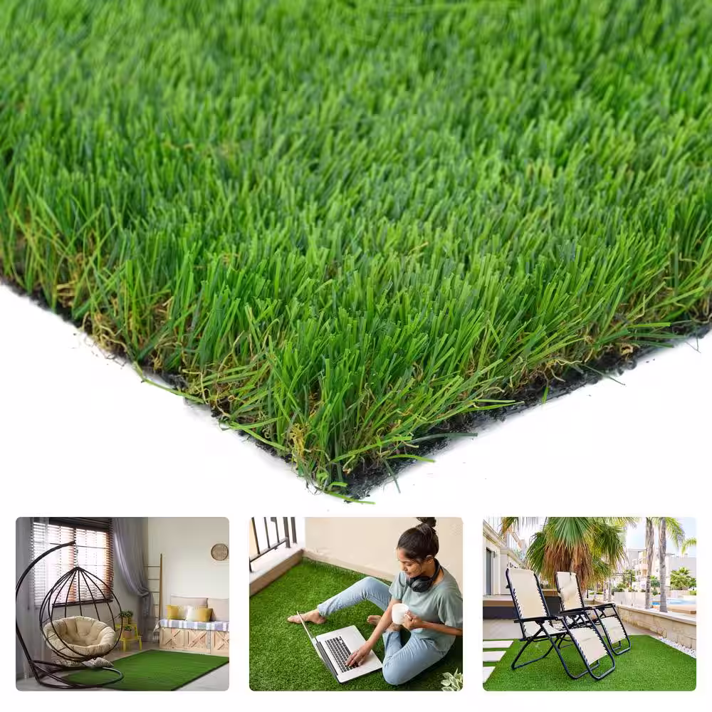 None Green 2.5 ft. x 4.5 ft. Artificial Grass Turf, Faux Grass Decor, Grass Pad Mat for Pet Dogs, Indoor & Outdoor