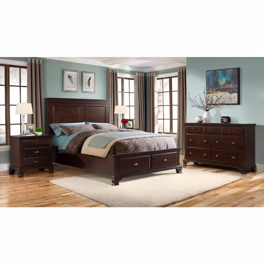 None Brinley 5-Drawer Cherry Chest of Drawers