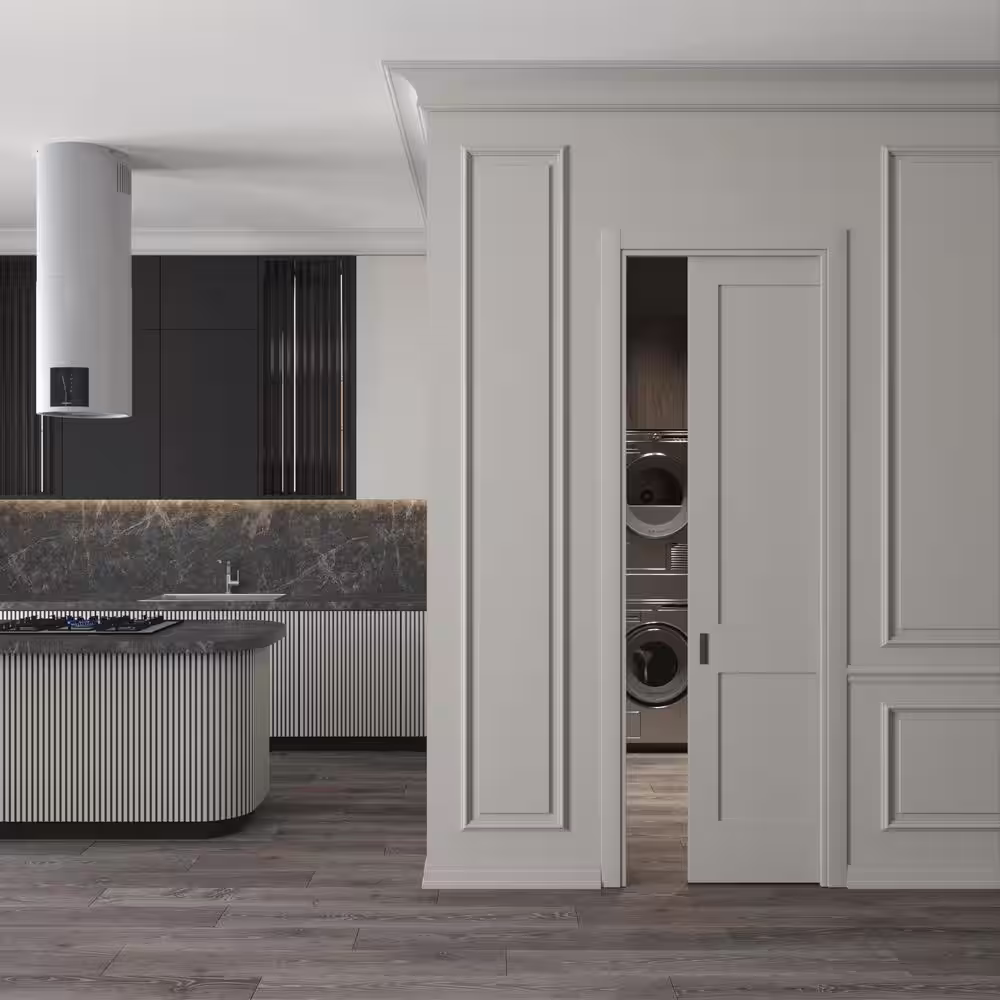 None 18 in. x 96 in. Double Panel Solid Core Composite Primed Smooth Texture Interior Door Slab
