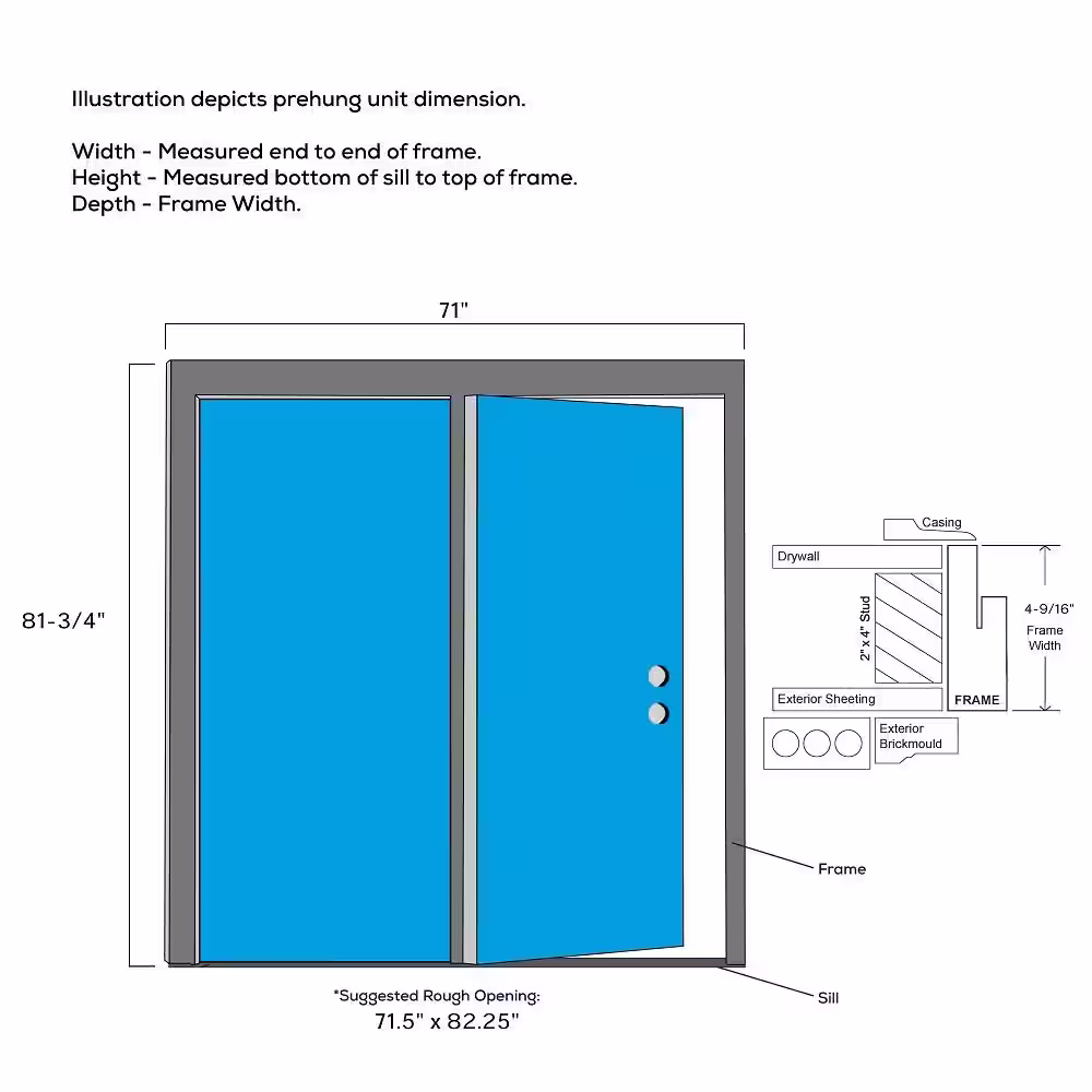 MMI Door 68 in. x 80 in. Full Lite Primed Steel Stationary Patio Glass Door Panel with Screen