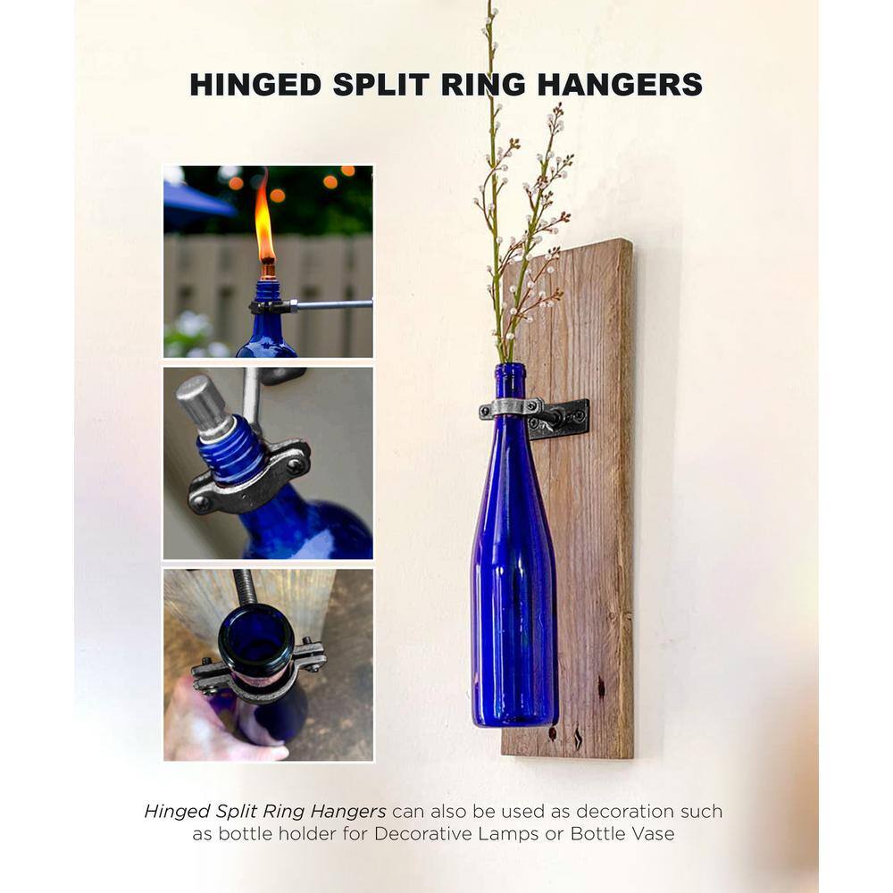 The Plumber's Choice 1 in. Hinged Split Ring Pipe Hanger, Malleable Iron Clamp with 3/8 in. Rod Fitting, for Suspending Tubing (10-Pack)