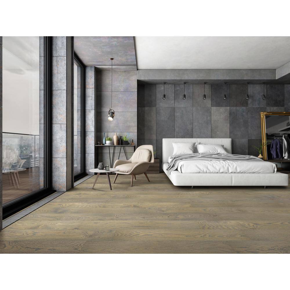 A&A Surfaces Woodridge Willrow Oak in. T x 6.5 in. W Waterproof Wire Brushed Engineered Hardwood Flooring (1040.2 sqft/pallet)