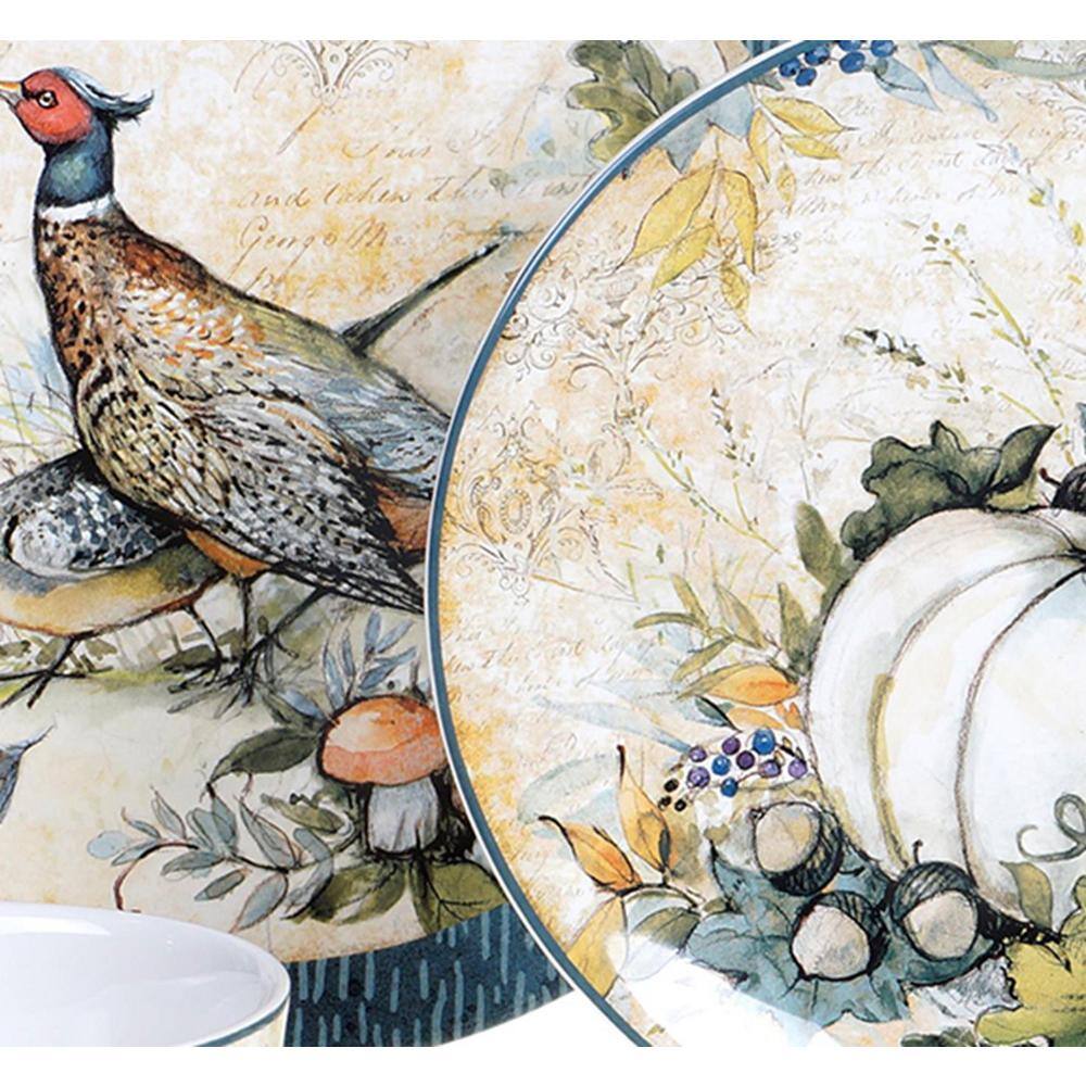 Certified International Harvest Gatherings 16-Piece Multicolored Earthenware Dinnerware Set (Service for 4)