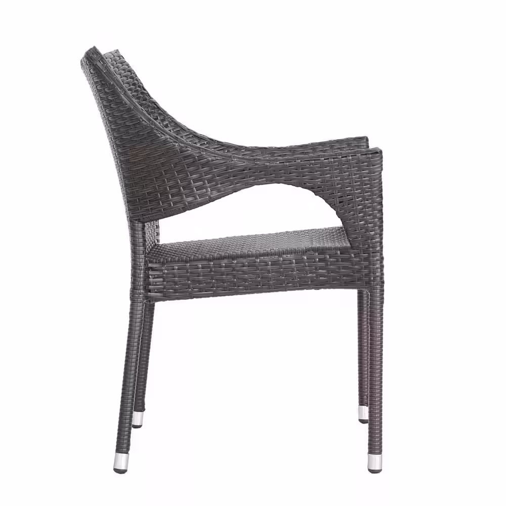 Noble House Mirage Multi-Brown 5-Piece Faux Rattan Outdoor Bistro Set