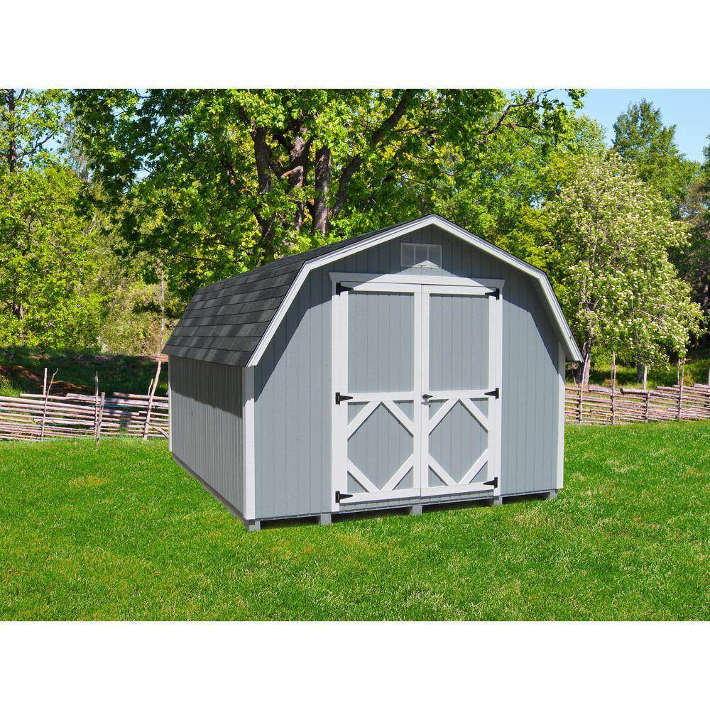LITTLE COTTAGE CO. Classic Gambrel 10 ft. W x 16 ft. D Wood Shed Precut Kit with 4 ft. Sidewalls without Floor (160 sq. ft.)