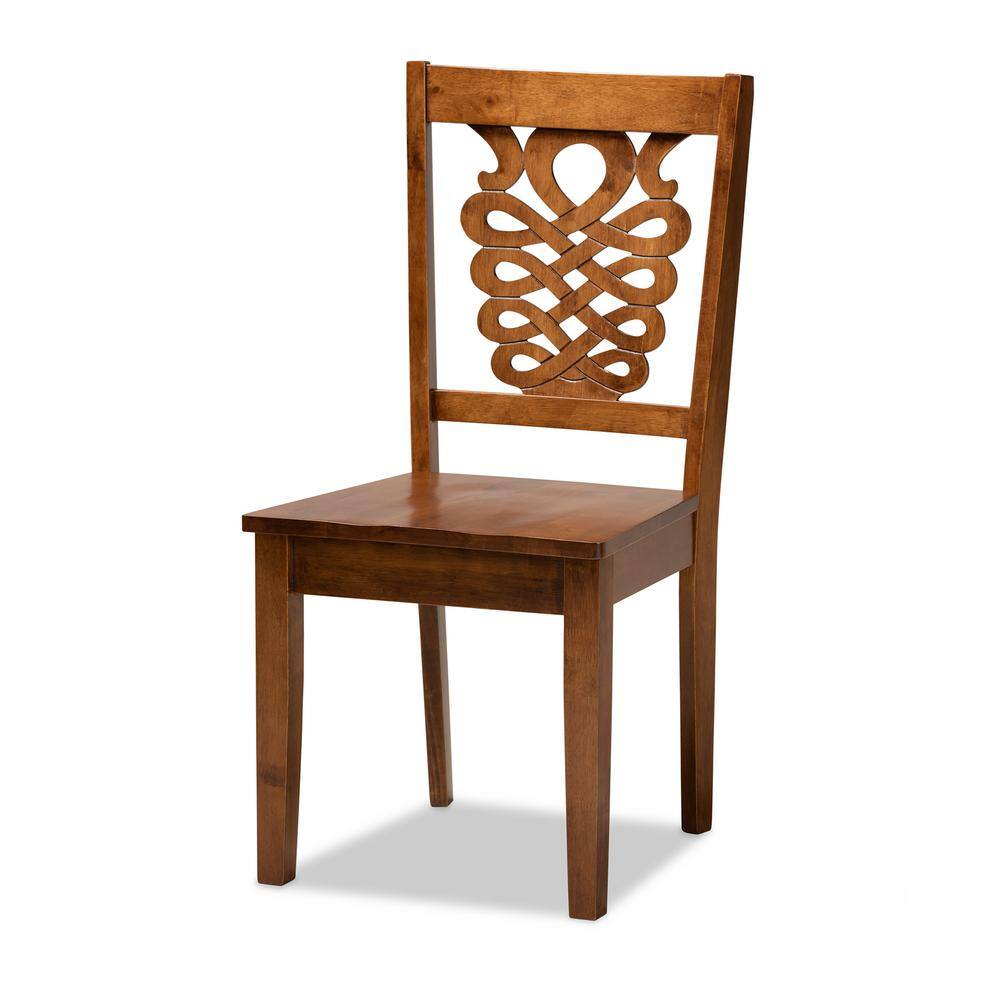 Baxton Studio Luisa 7-Piece Walnut Brown Dining Set