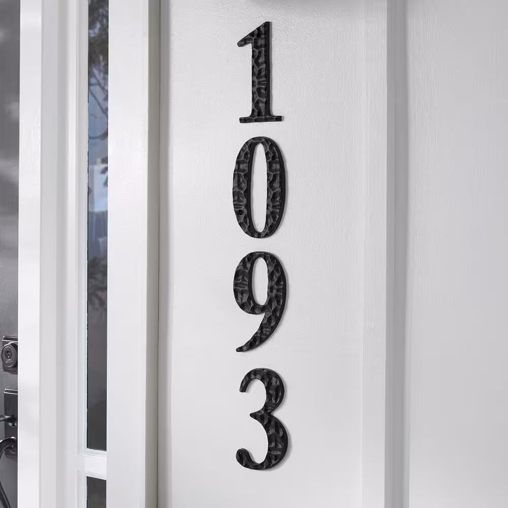 Everbilt 6 in. Black Cast Iron House Number 0