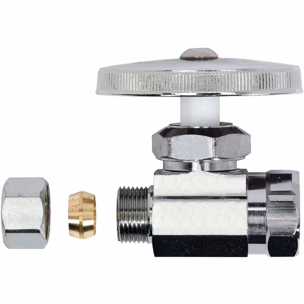BrassCraft 3/8 in. FIP Inlet x 3/8 in. Compression Outlet Multi-Turn Straight Valve