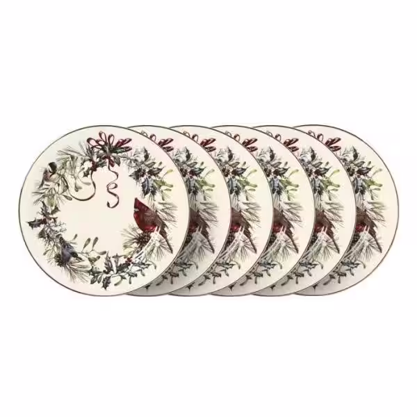 Lenox Winter Greetings 6-Piece Seasonal Ivory Bone China Dinnerware Set (Service for 6)