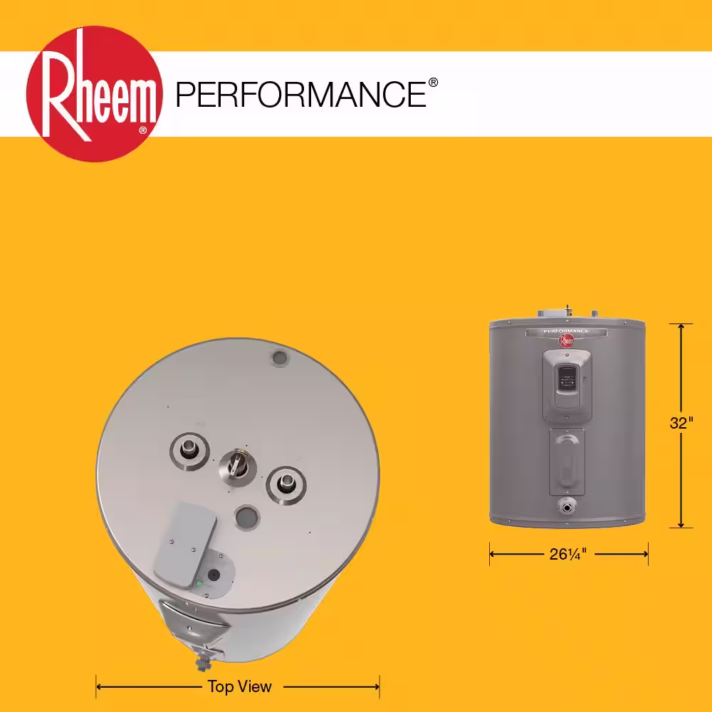 Rheem Performance 47 gal. 4500-Watt Elements Short Electric Water Heater - WA or Version w/6-Year Tank Warranty and 240-Volt