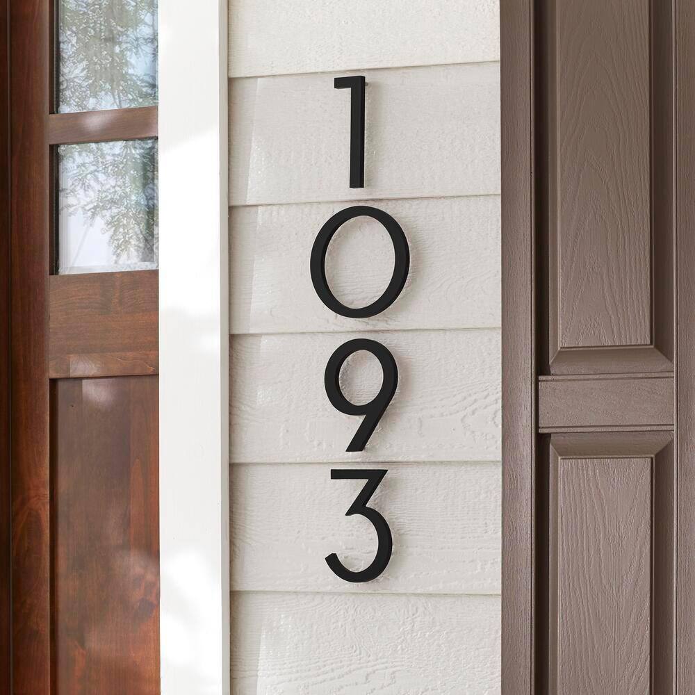 Everbilt 8 in. Matte Black Aluminum Floating or Flat Modern House Number 9