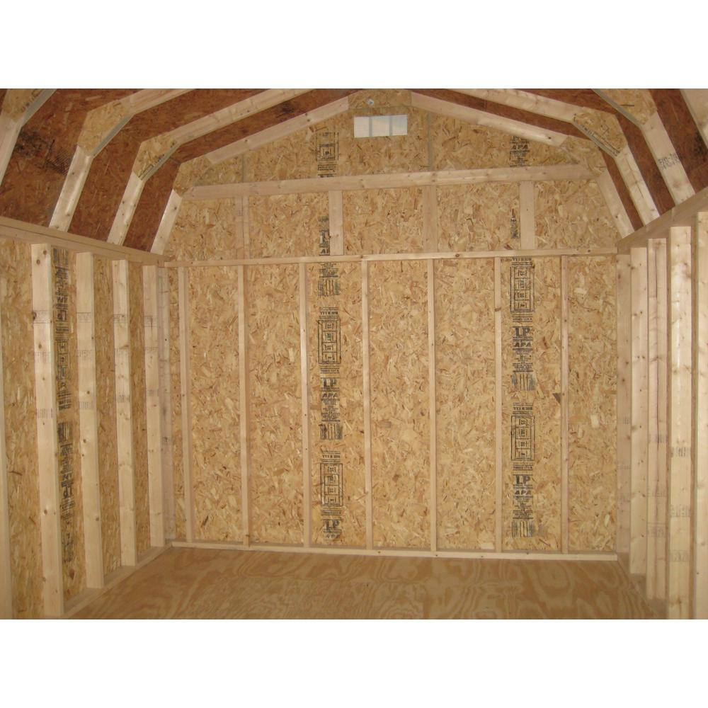 LITTLE COTTAGE CO. Classic Gambrel 8 ft. x 16 ft. Wood Storage Building DIY Kit with 6 ft. Sidewalls with Floor