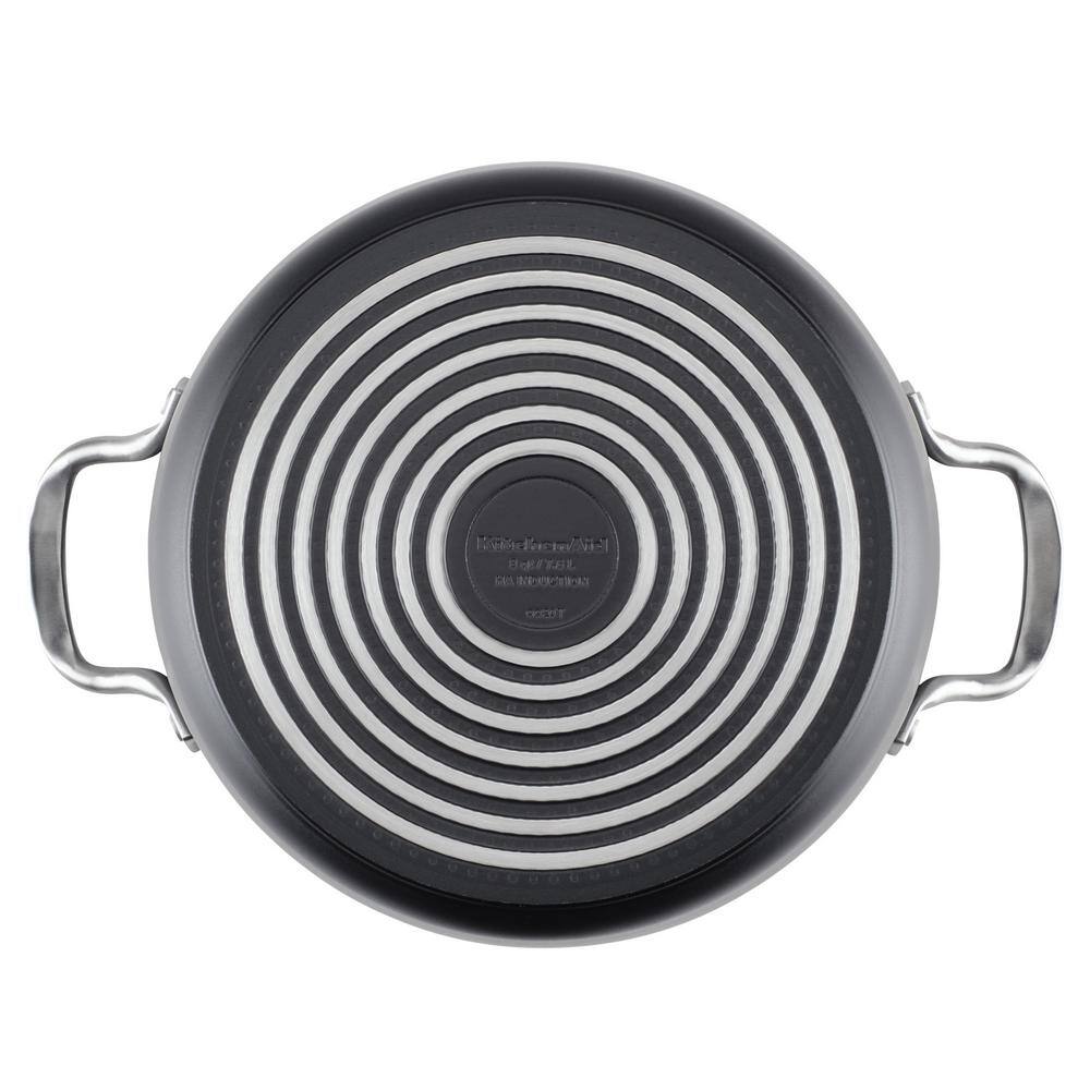 KitchenAid 8-Quart, Matte Black Hard-Anodized Induction Nonstick Stockpot with Lid