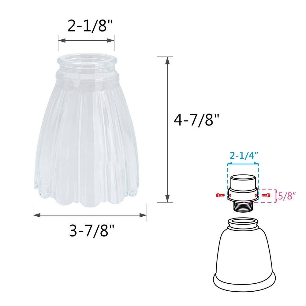 None 4-7/8 in. Clear Ceiling Fan Replacement Glass Shade (4-Pack)