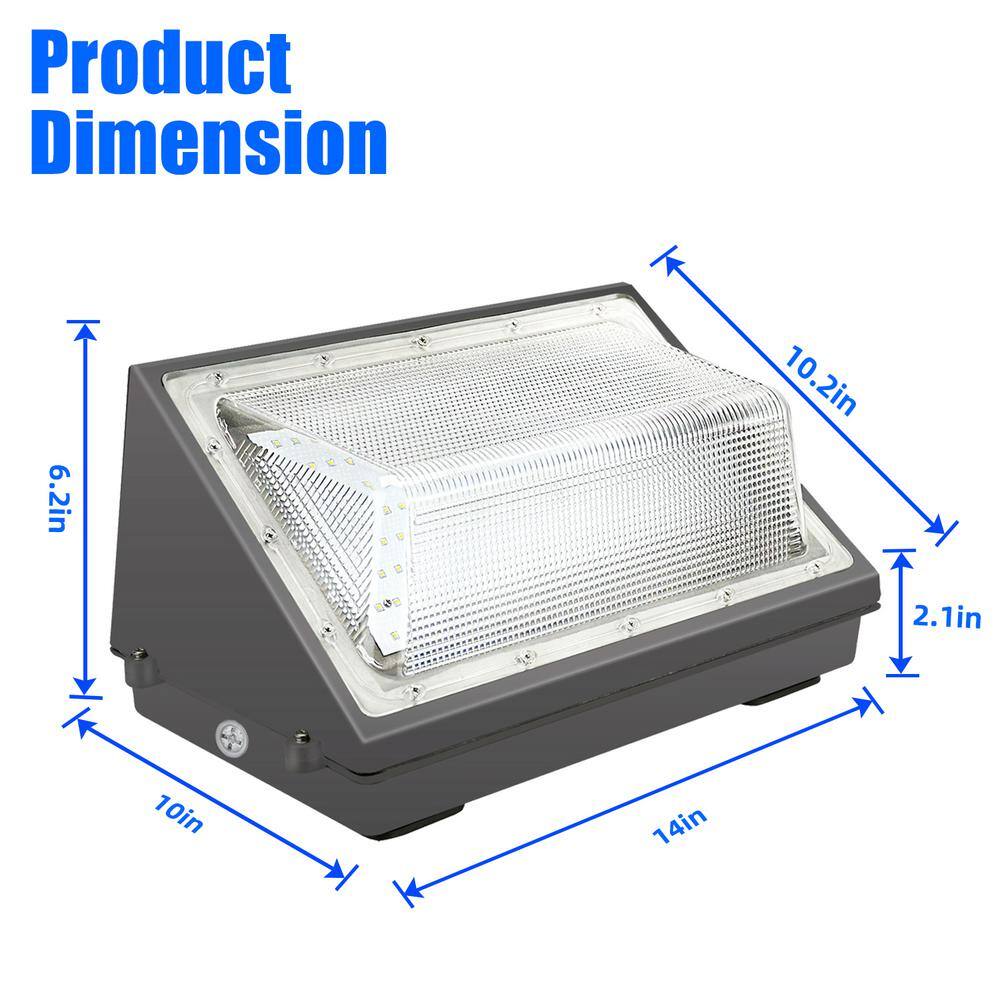 None 800-Watt Equivalence Integrated LED Bronze Weather Resistant Wall Pack Area Light 16000 Lumens