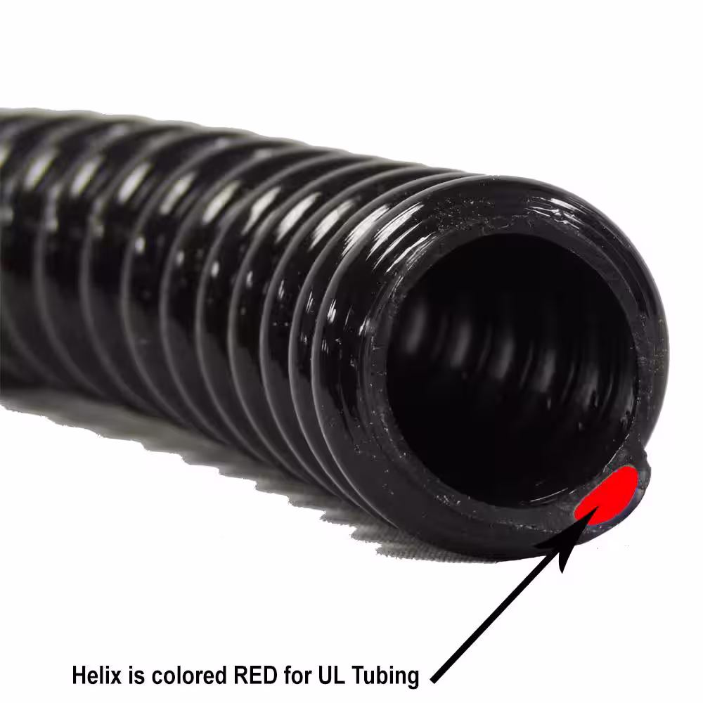 HYDROMAXX 1 in. Dia x 100 ft. UL Sizing Black Non Kink, Corrugated, Flexible PVC Pond Tubing