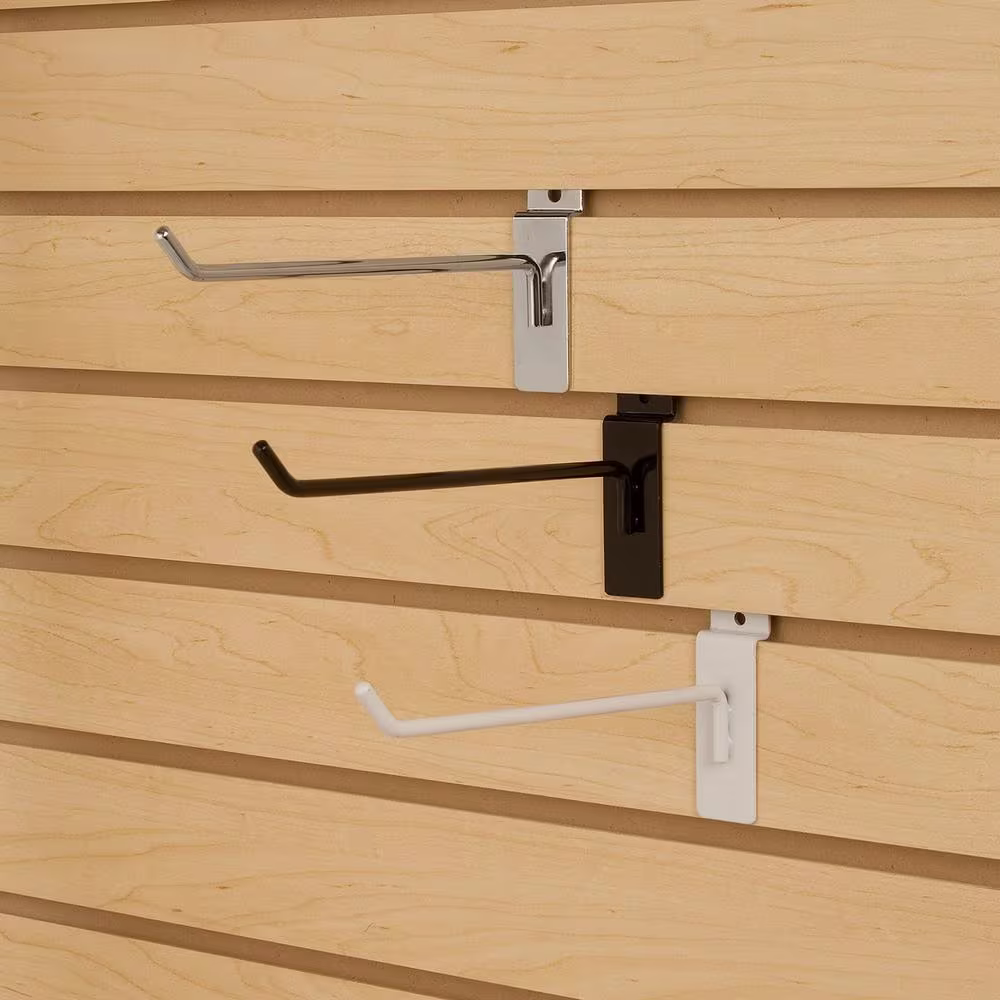 Econoco 8 in. Black Deluxe Hook for Slatwall (Pack of 96)