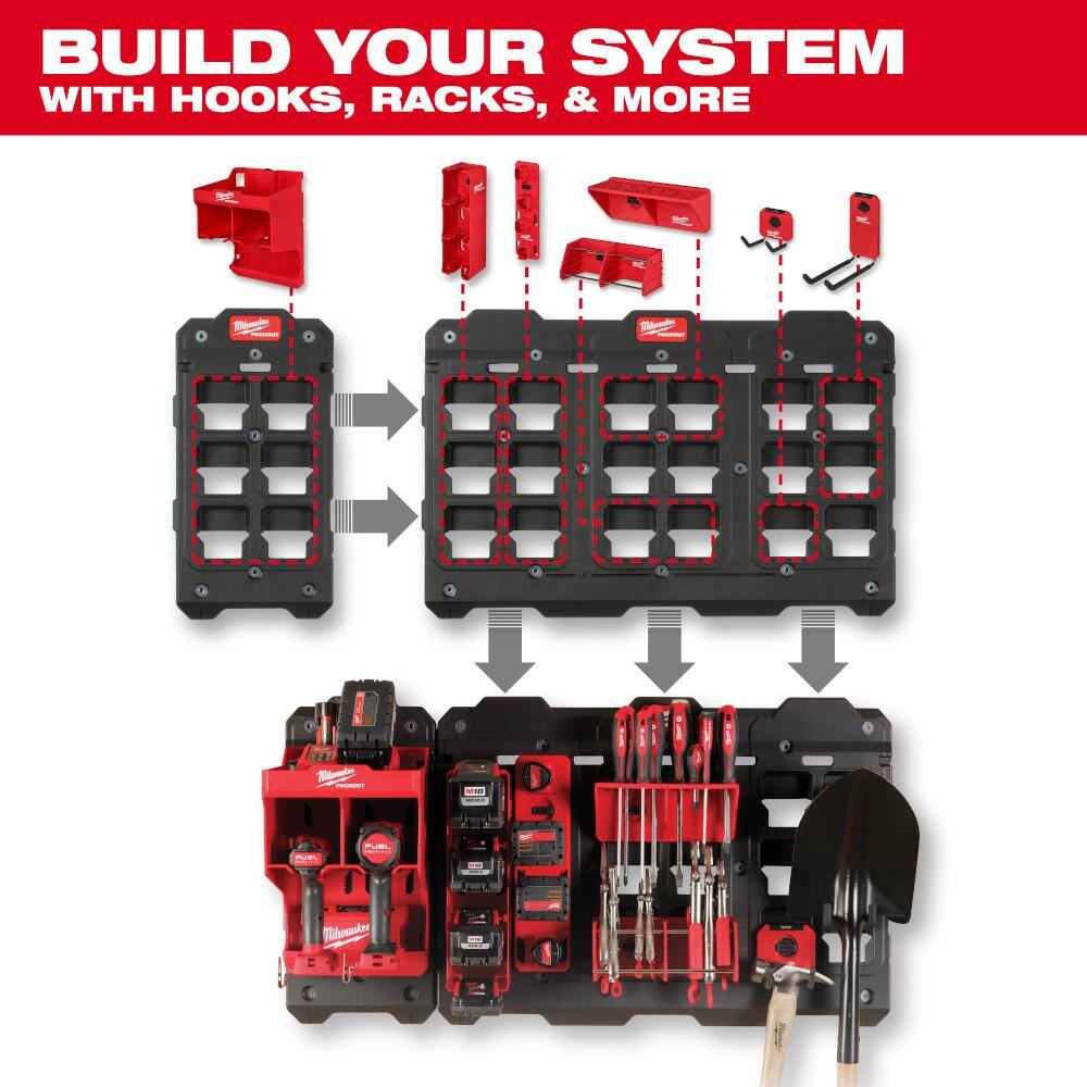 Milwaukee Packout Compact Shelf with Packout Large Wall Plate