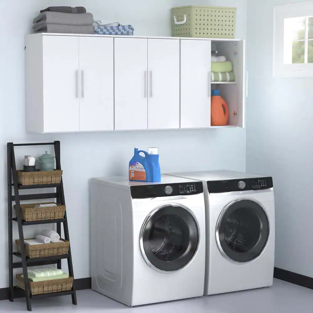 ClosetMaid Style+ 14.59 in. D x 25.12 in. W x 31.28 in. H White Laundry Room Floating Cabinet Kit with Modern Doors