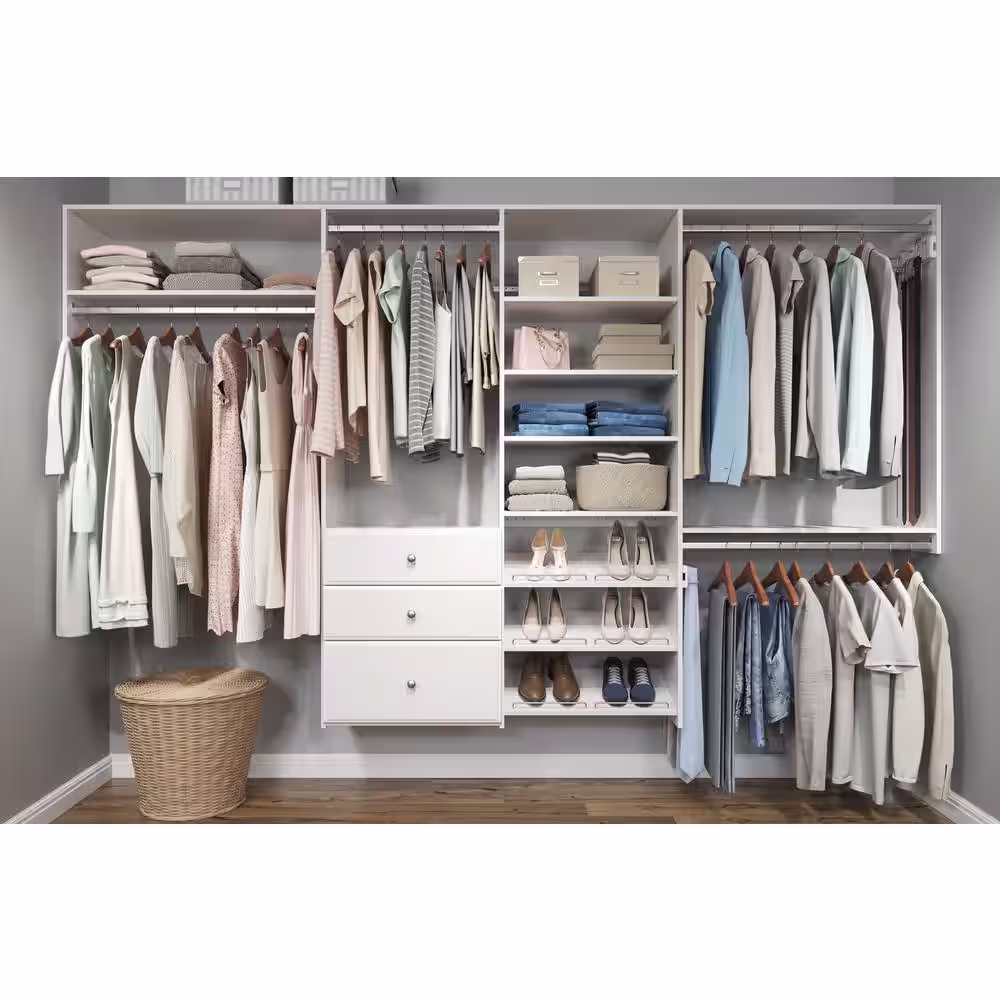 Closet Evolution 14 in. x 72 in. Classic White Wood Vertical Panels (2-Pack)