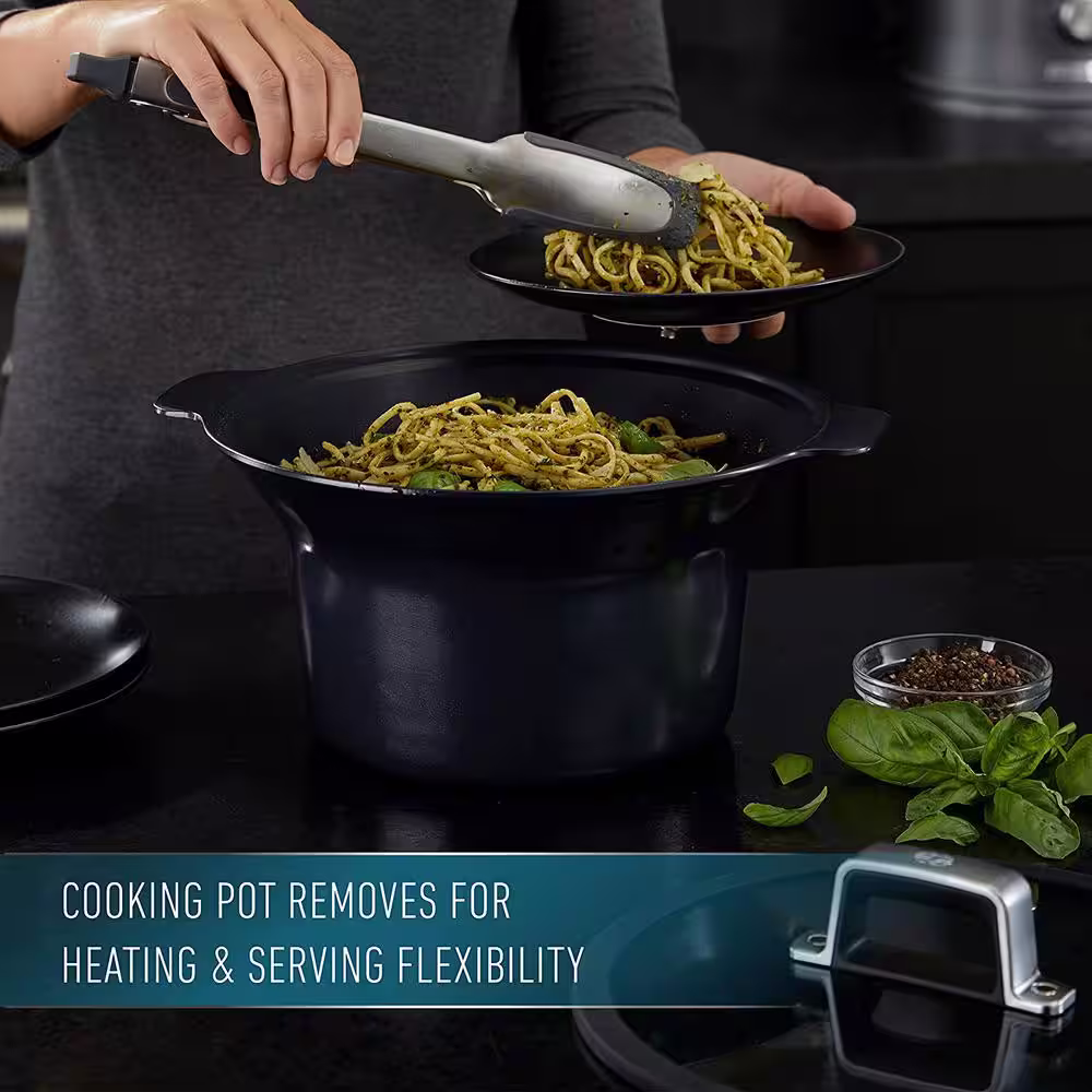 Calphalon Digital Saut 5.3 Qt. Stainless Steel Programmable Slow Cooker with Automatic Keep Warm Function