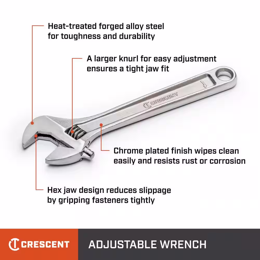Crescent 18 in. Chrome Adjustable Wrench