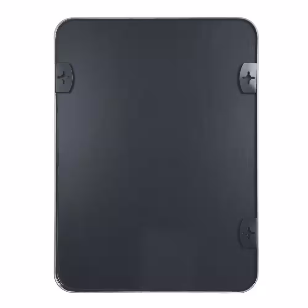 None Ta. 22 in. W x 30 in. H Silver Rectangle Framed Mirror