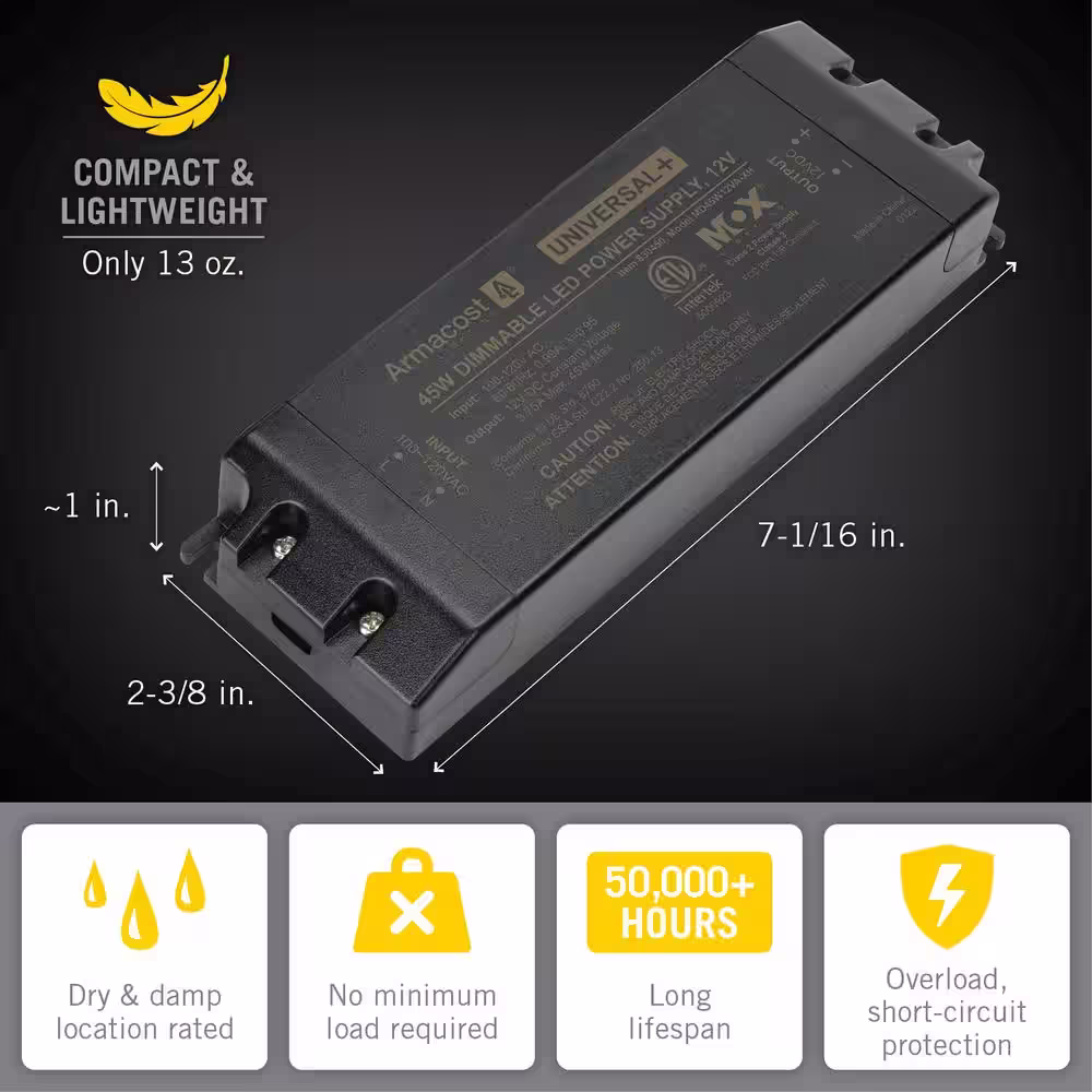 Armacost Lighting 45-Watt 12-Volt Universal Plus Dimming LED Transformer