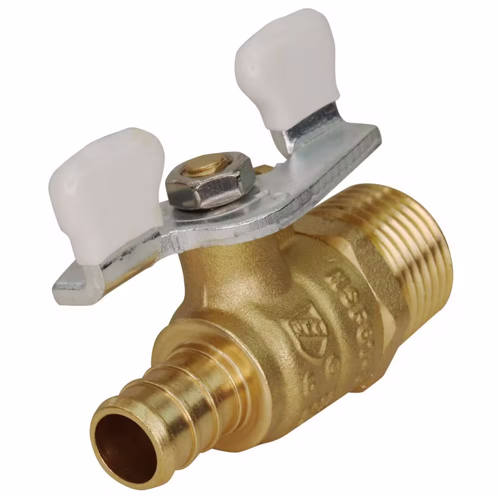 Apollo 1/2 in. Brass x 2-1/2 in. L PEX-B Barb X MPT Ball Valve with Tee Handle