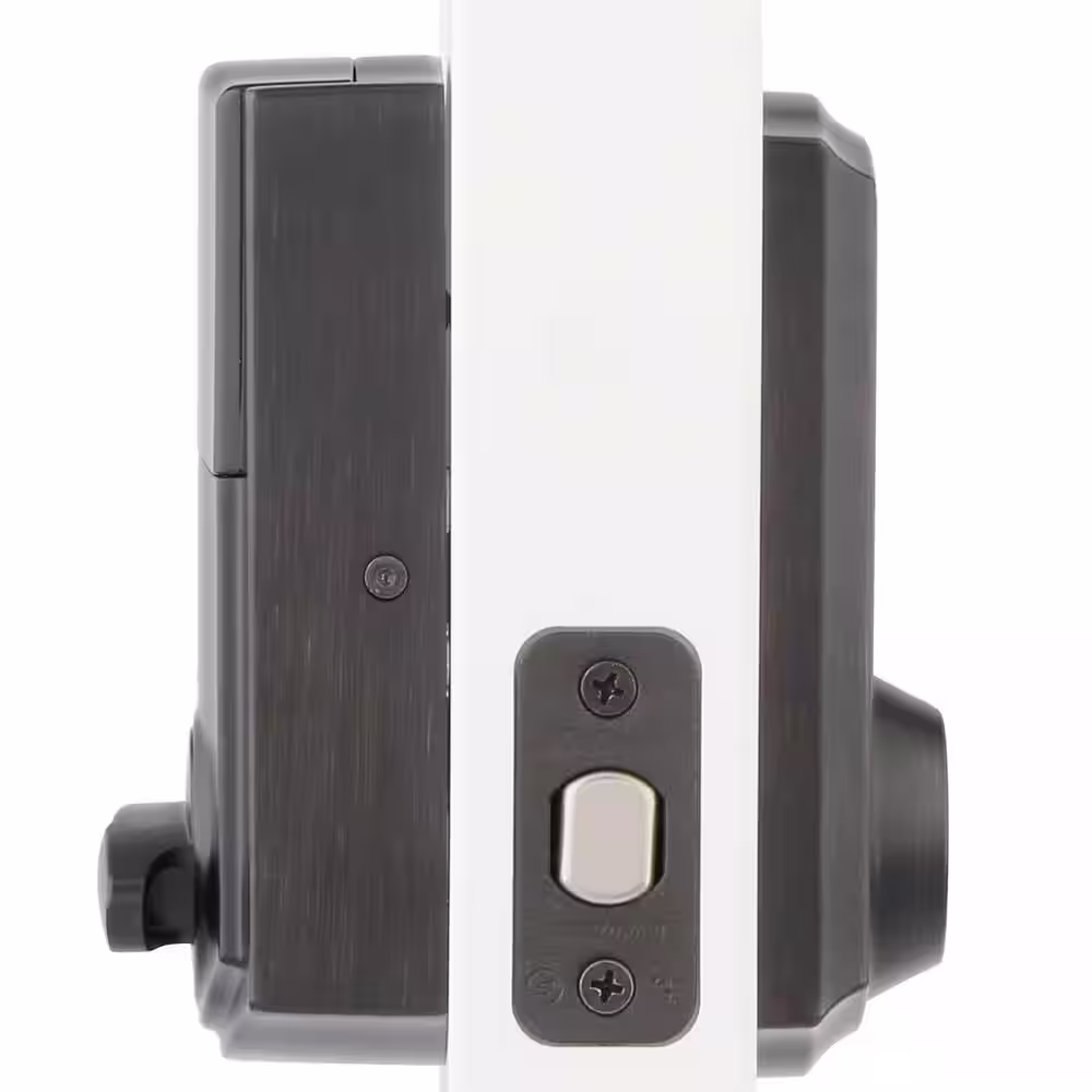Kwikset Z-Wave SmartCode Touchscreen Venetian Bronze Single Cylinder Electronic Deadbolt featuring Tustin Hall/ClosetLever