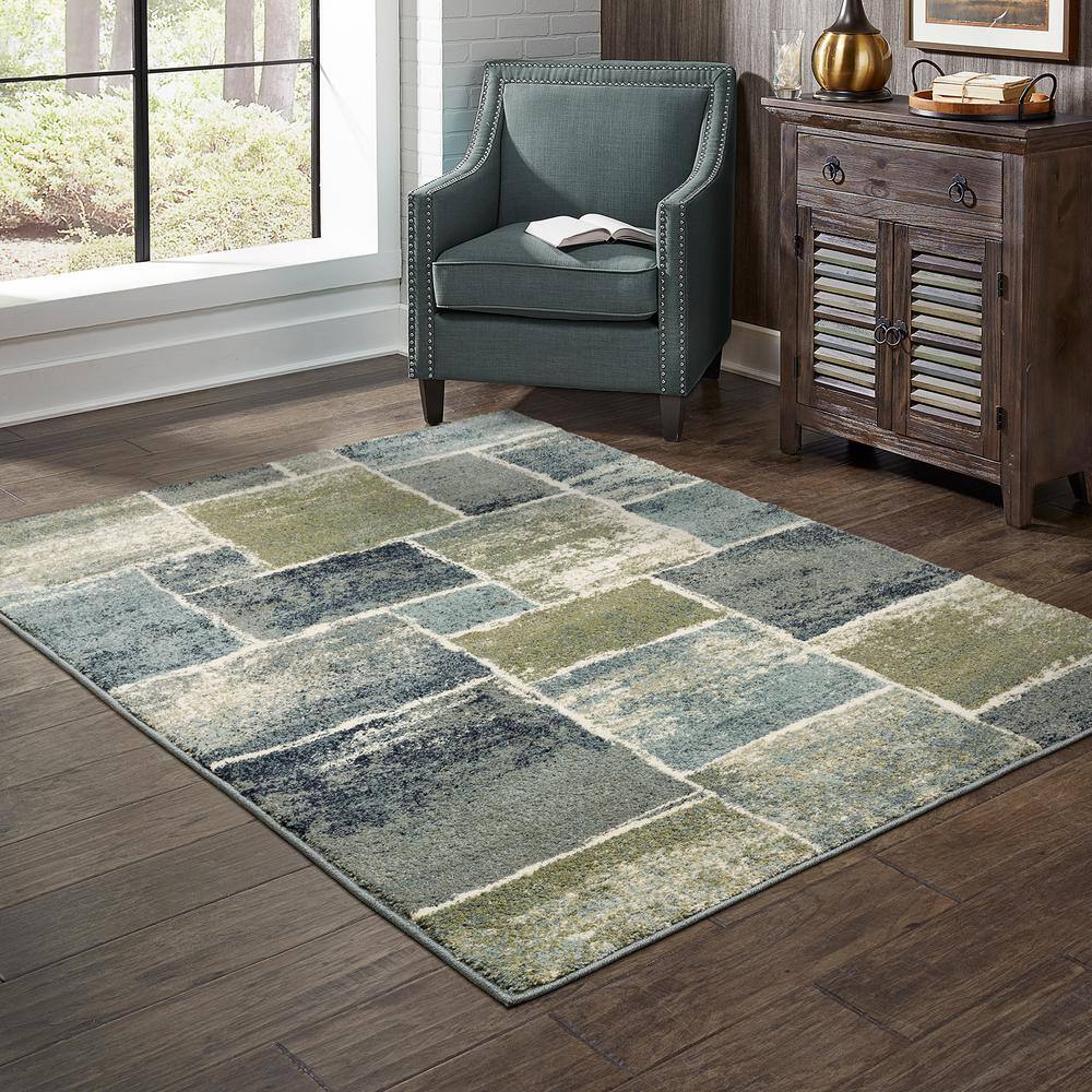 Home Decorators Collection Bartlett Multi 9 ft. x 12 ft. Block Area Rug