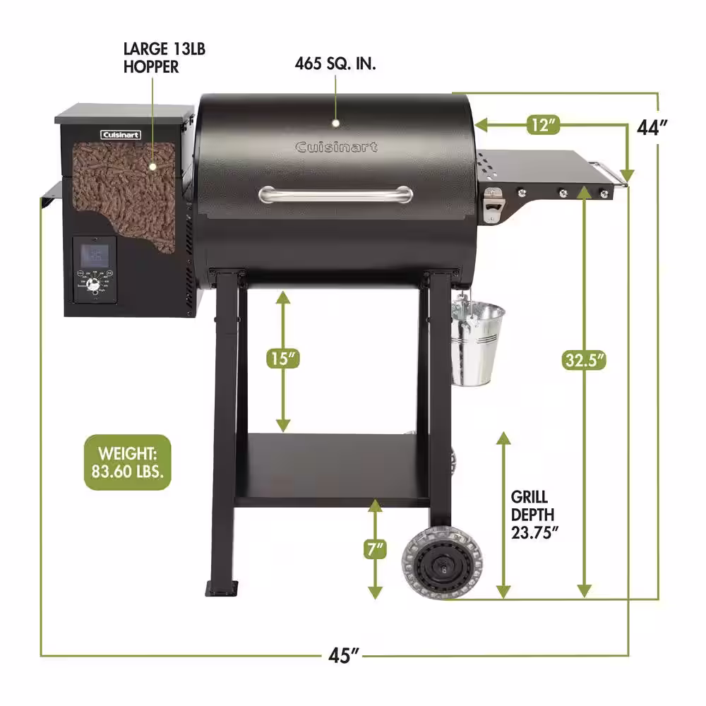 Cuisinart 465 sq. in. Wood Pellet Grill and Smokerâ?in Gray