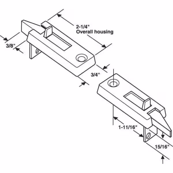 Prime-Line Tilt Latch Pair - Spring-Loaded Vinyl Tilt Latch Replacement Part, 1-11/16