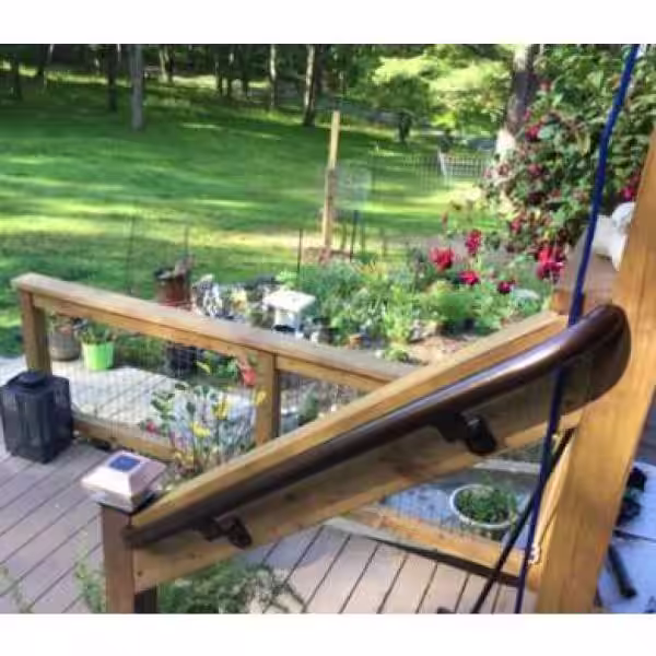 EZ Handrail 6 ft. Textured Black Aluminum Round with Curved Ends Handrail Kit