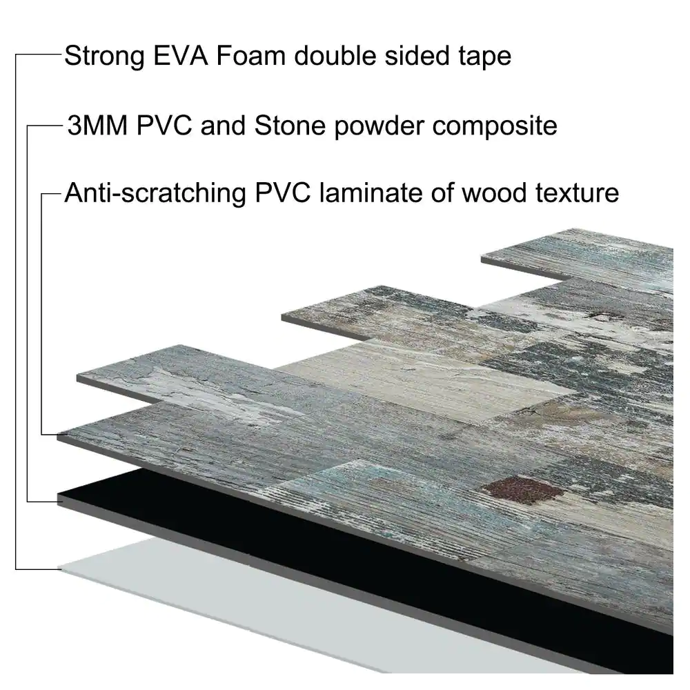 Art3dwallpanels Subway Gray Stone 11.5 in. x 11.4 in. PVC Compose Peel and Stick Tile Backsplash (9.1 sq.ft./pack)