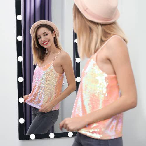 None 24 in. W x 63 in. H Oversized Black Aluminum LED Dimming Lighted Full Length Mirror with Lights and Stand Touch Control