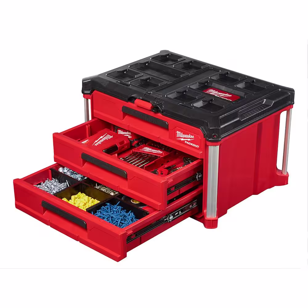 Milwaukee PACKOUT 22 in. Rolling Tool Box and 22 in. 3-Drawer