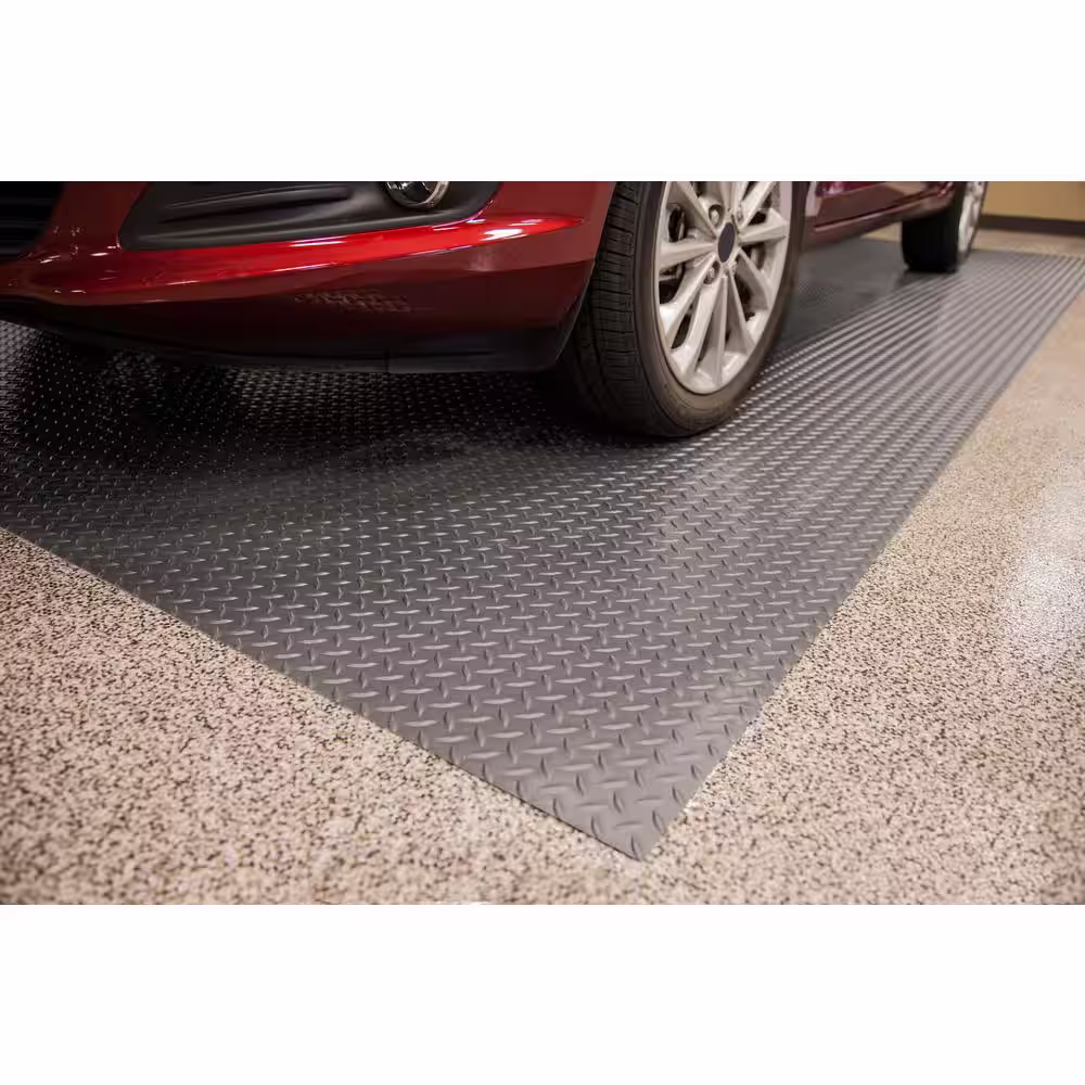 G-Floor Diamond Tread 8.5 ft. x 24 ft. Slate Grey Vinyl Garage Flooring Cover and Protector