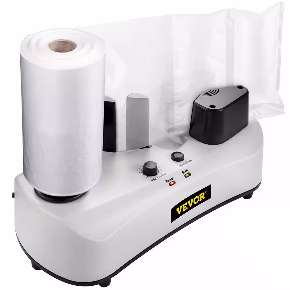 VEVOR White Air Cushion Sealing 7.8 ft./min Air Pillow Packaging 110-Volt for Inflatable Package with 164 ft. Test Film Roll