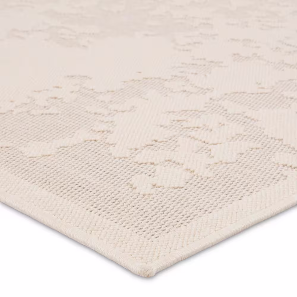 None Paradox 4 ft. x 6 ft. Abstract Cream Indoor/Outdoor Area Rug