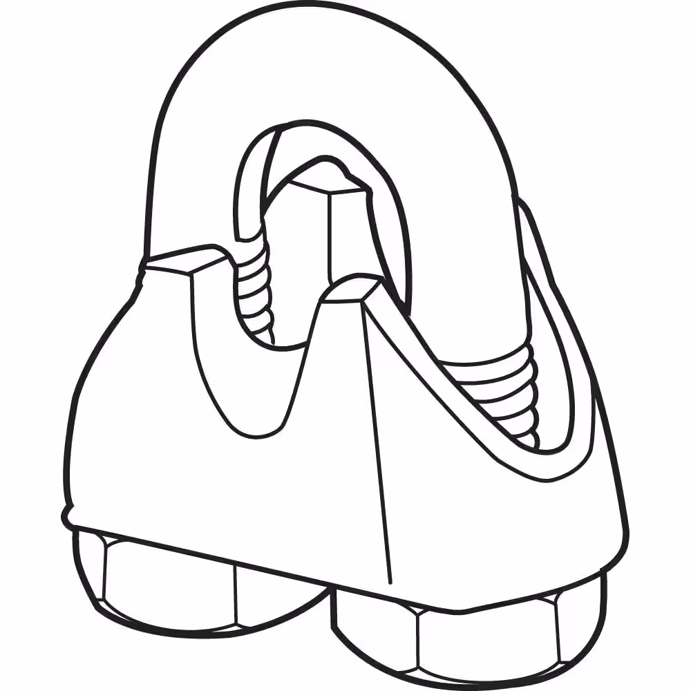 Prime-Line 3/8 in. Galvanized Cable Clamp (2-pack)