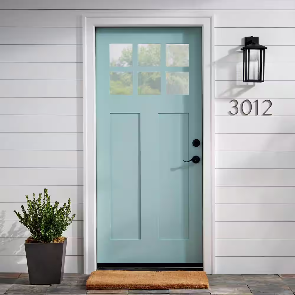Everbilt 5 in. Satin Nickel Floating or Flush Plated House Number 9